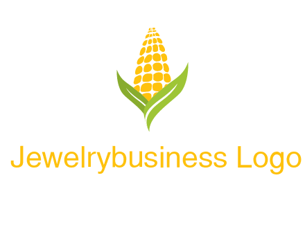 corn on the cob with leaves agriculture logo