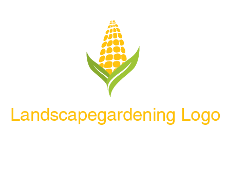 corn on the cob with leaves agriculture logo