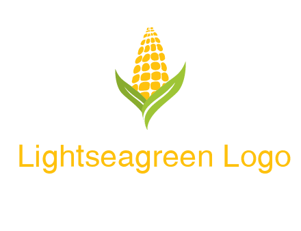 corn on the cob with leaves agriculture logo