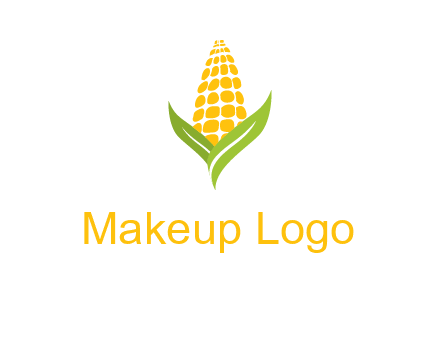 corn on the cob with leaves agriculture logo