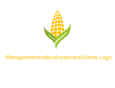 corn on the cob with leaves agriculture logo