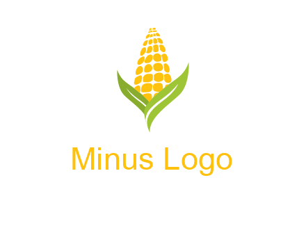 corn on the cob with leaves agriculture logo