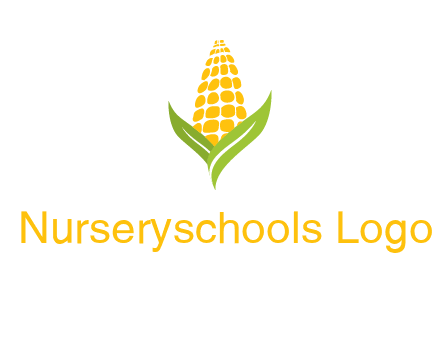 corn on the cob with leaves agriculture logo