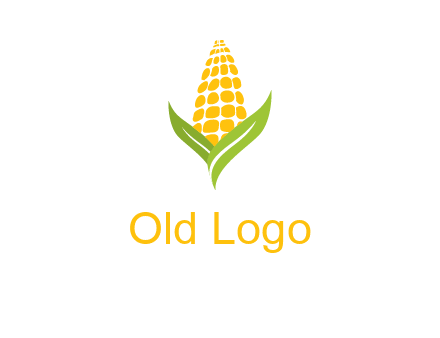 corn on the cob with leaves agriculture logo