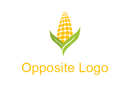 corn on the cob with leaves agriculture logo