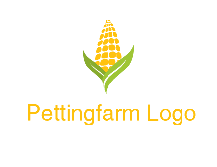 corn on the cob with leaves agriculture logo