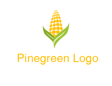 corn on the cob with leaves agriculture logo