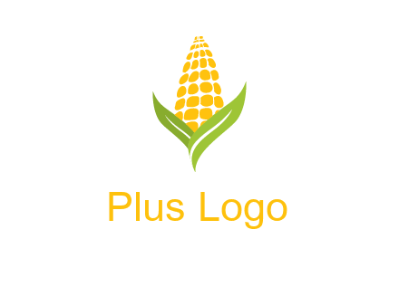 corn on the cob with leaves agriculture logo