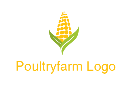 corn on the cob with leaves agriculture logo