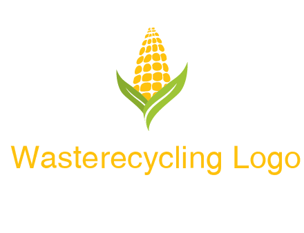 corn on the cob with leaves agriculture logo