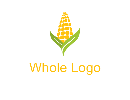 corn on the cob with leaves agriculture logo
