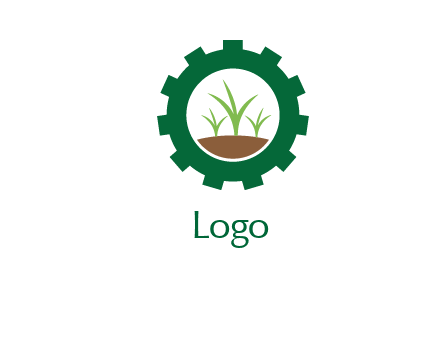 grass in circle gear symbol