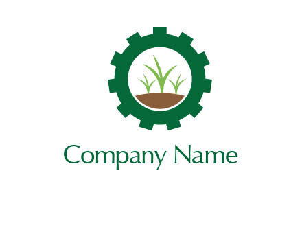 grass in circle gear symbol