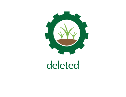 grass in circle gear symbol