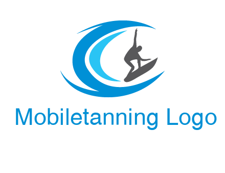 man surfing big waves logo