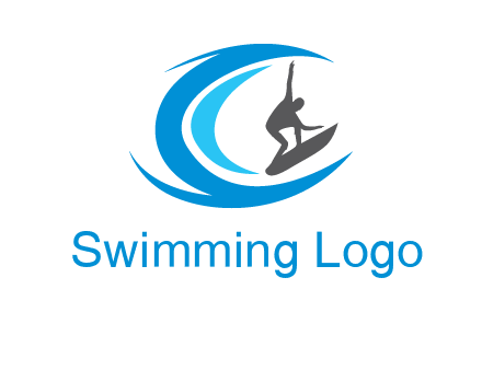 man surfing big waves logo