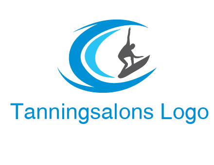 man surfing big waves logo