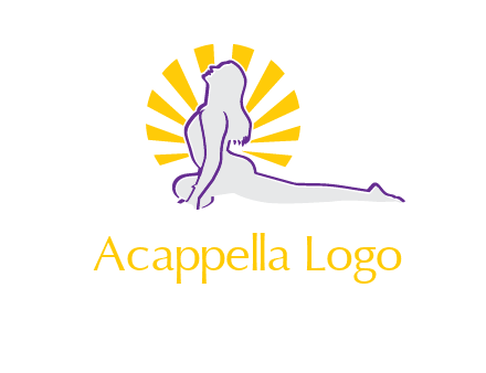 woman stretch on floor fitness logo