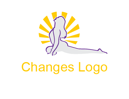 woman stretch on floor fitness logo
