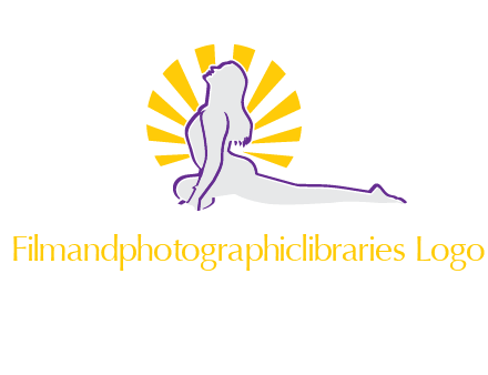 woman stretch on floor fitness logo