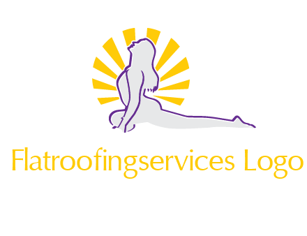 woman stretch on floor fitness logo