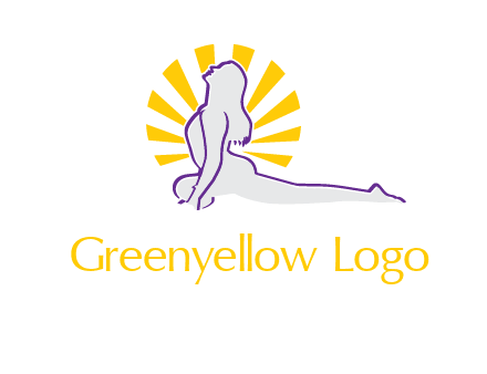 woman stretch on floor fitness logo