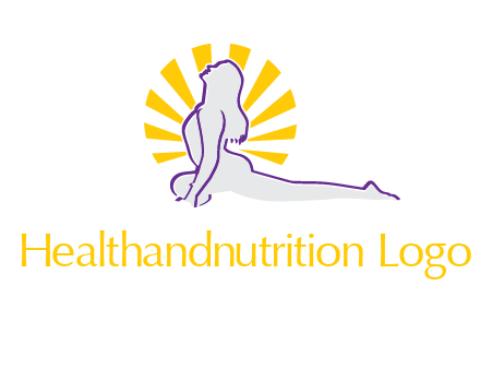 woman stretch on floor fitness logo