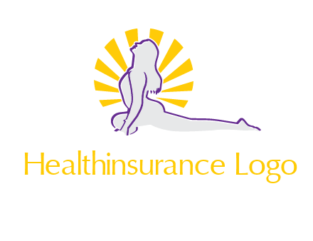 woman stretch on floor fitness logo
