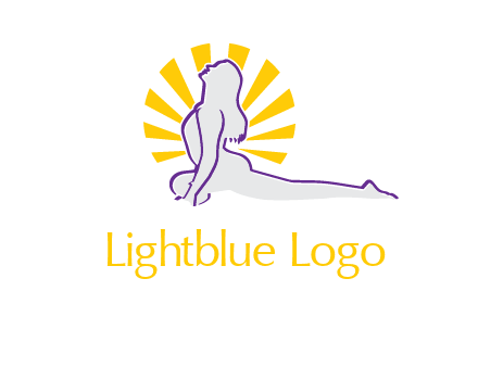 woman stretch on floor fitness logo