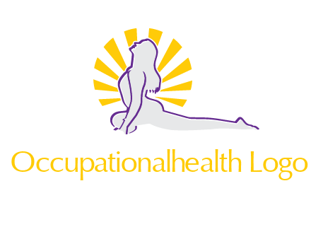 woman stretch on floor fitness logo