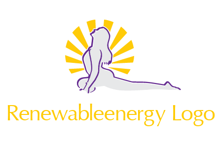 woman stretch on floor fitness logo