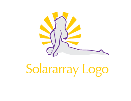 woman stretch on floor fitness logo