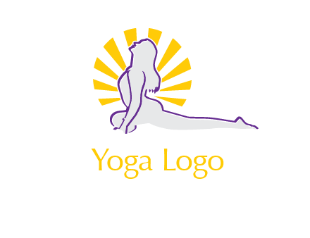 woman stretch on floor fitness logo