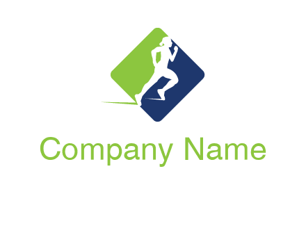 woman running in square fitness logo