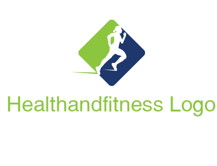 woman running in square fitness logo