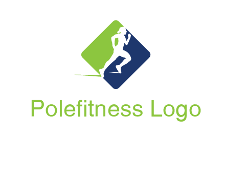 woman running in square fitness logo