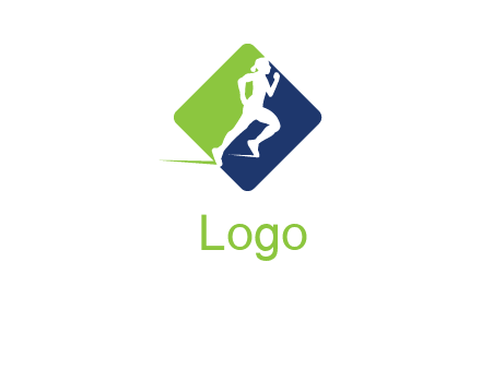 woman running in square fitness logo