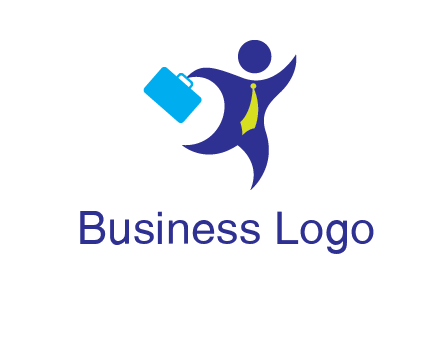 excited swoosh man with briefcase graphic