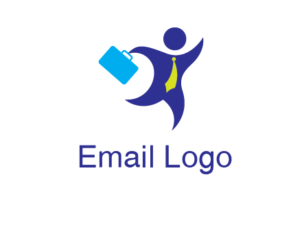 excited swoosh man with briefcase graphic