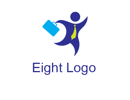 excited swoosh man with briefcase graphic