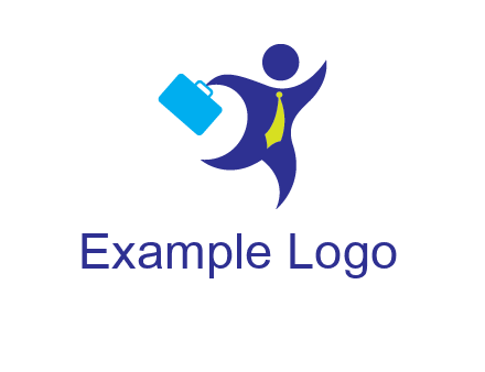 excited swoosh man with briefcase graphic
