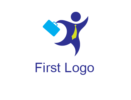 excited swoosh man with briefcase graphic