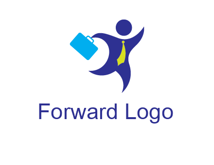 excited swoosh man with briefcase graphic
