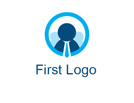 round figure man in circle logo