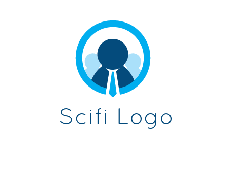 round figure man in circle logo