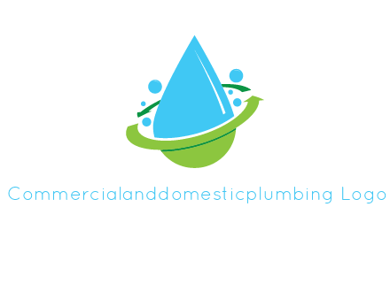 arrows and bubbles around water droplet cleaning logo