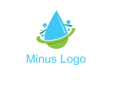 arrows and bubbles around water droplet cleaning logo
