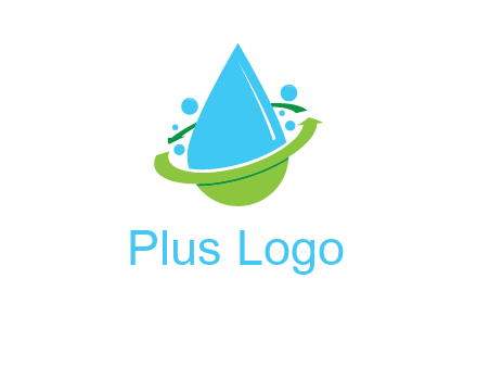 arrows and bubbles around water droplet cleaning logo