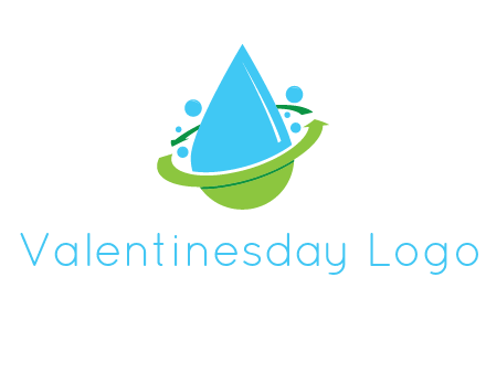 arrows and bubbles around water droplet cleaning logo