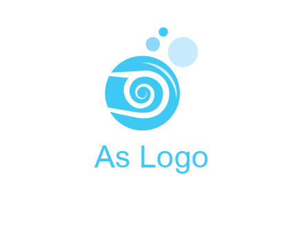 spiral in circle with bubbles cleaning logo